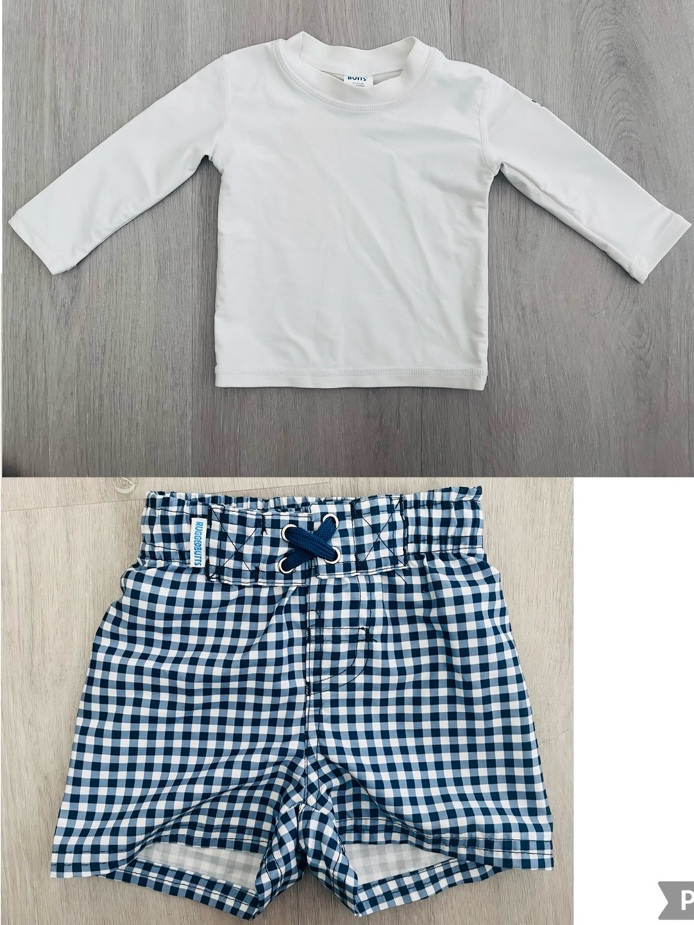 Rugged Butts boys swim trunks + rash guard